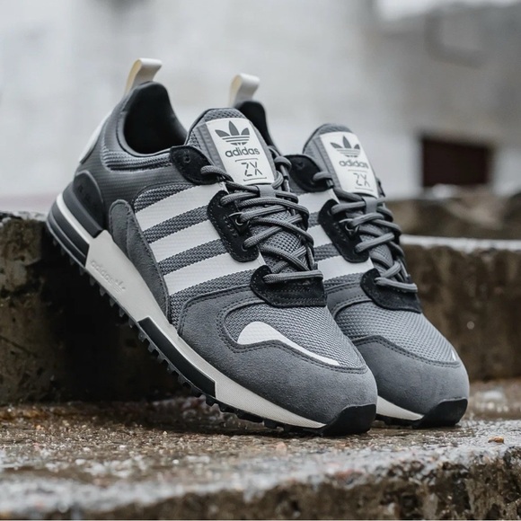 Adidas Men's Charcoal and White Sneakers - Picture 3 of 10